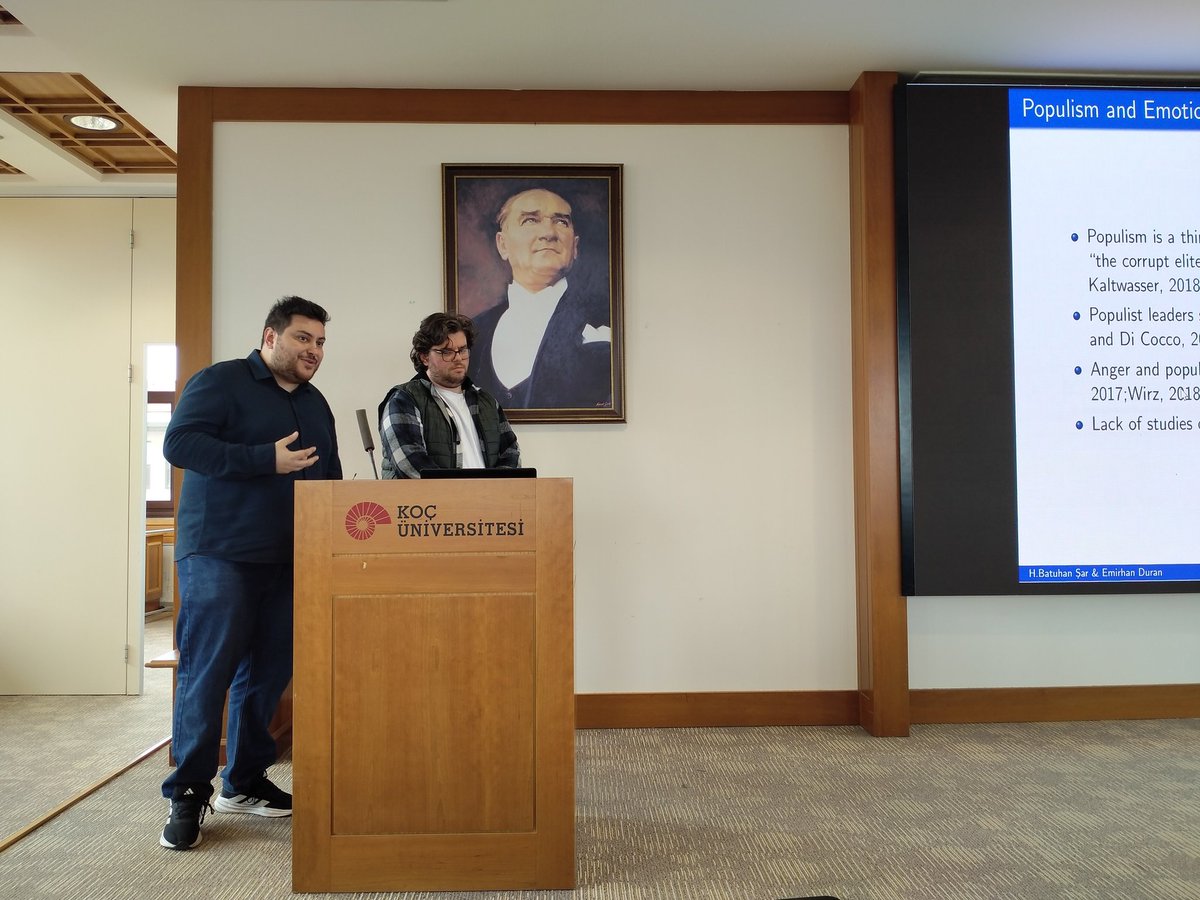 <a href="/KU_Leuven/">KU Leuven</a> Moving to Session 4 at #TCSS2025 on Media Analysis and Framing with chair Suncem Koçer from Koç University! Emirhan Duran and Hüseyin Batuhan Şar from Yeditepe present their research on "Emotions Of Leaders in Social Debate - Mexca Analysis: Mevzular Açık Mikrofon".