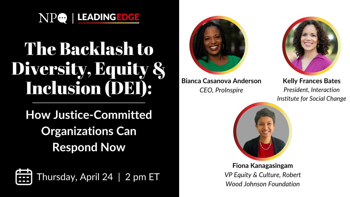 Nonprofit Quarterly (@npquarterly) on Twitter photo The Backlash to Diversity, Equity & Inclusion (DEI): How Justice-Committed Organizations Can Respond Now bit.ly/3Enb8Eq <a href="/RWJF/">RWJF</a> <a href="/ProInspire/">ProInspire</a> <a href="/IISCBlog/">Interaction Institute for Social Change</a> #DEI The Backlash to Diversity, Equity & Inclusion (DEI): How Justice-Committed Organizations Can Respond Now bit.ly/3Enb8Eq <a href="/RWJF/">RWJF</a> <a href="/ProInspire/">ProInspire</a> <a href="/IISCBlog/">Interaction Institute for Social Change</a> #DEI