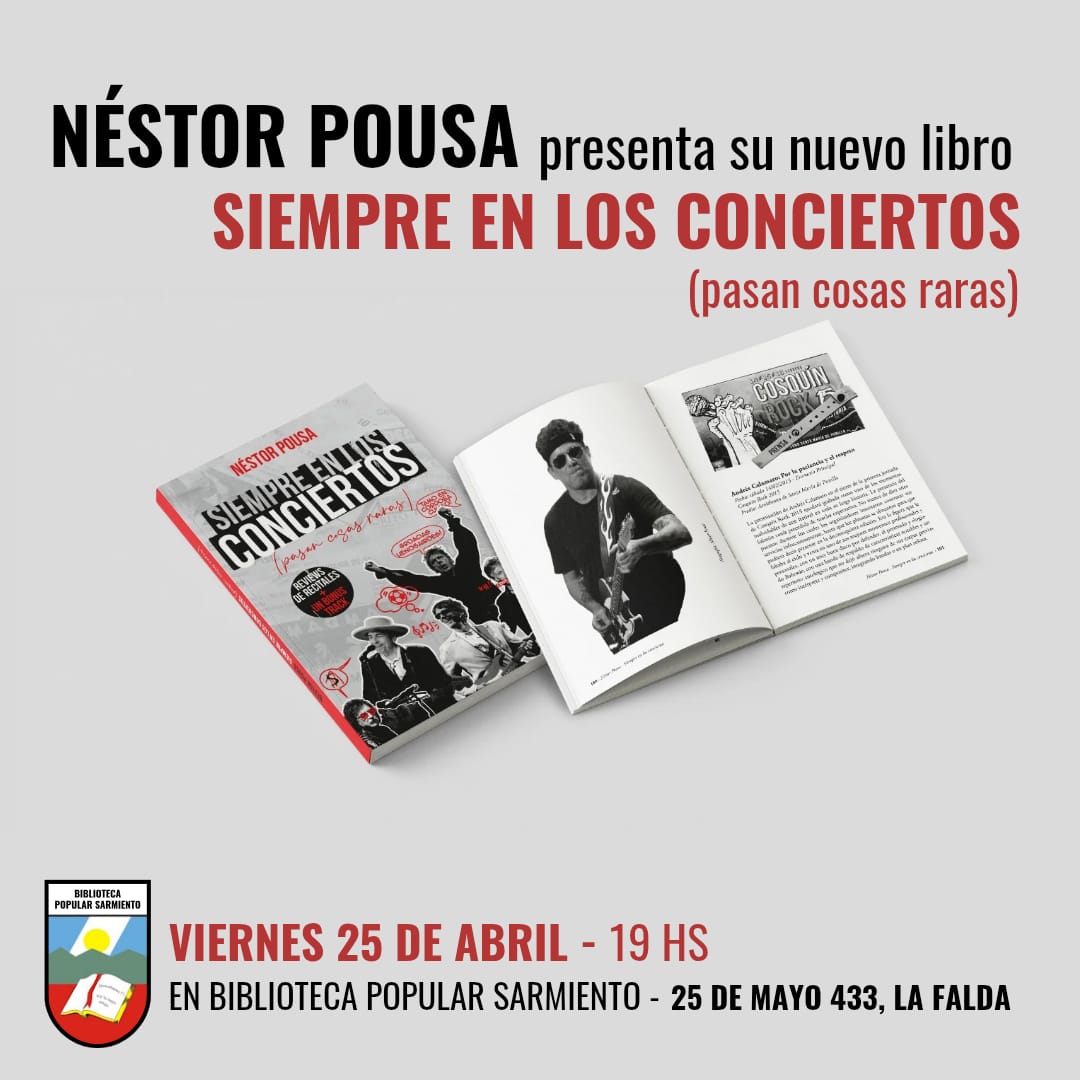 ¡Nuevo lanzamiento!
Siempre en los conciertos (pasan cosas raras), el nuevo libro de Néstor Pousa
Ya salió!!!