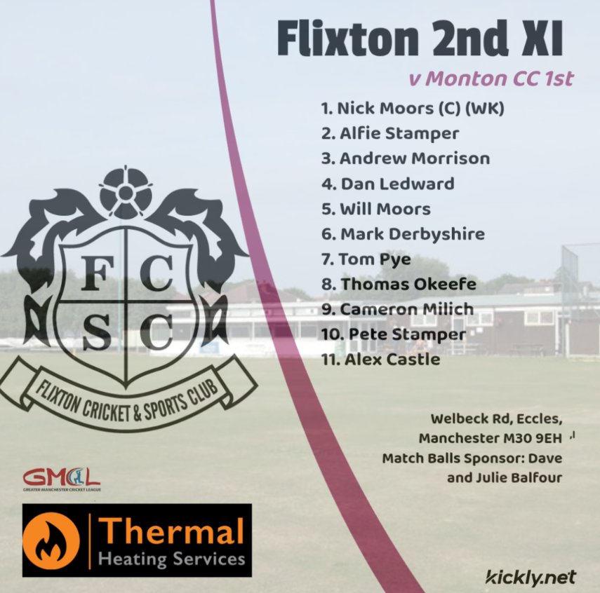 Flixton CSC (@flixton_c_s_c) on Twitter photo We are back!๐ช๐ Here's how we line up in our first fixtures of the <a href="/GtrMcrCricket/">The Greater Manchester Cricket League</a>! 
1st XI are at home to <a href="/PrestwichSport/">Prestwich CTBC</a> and 2nd XI are away to <a href="/MontonCC/">Monton Cricket Club</a> ๐ We are back!๐ช๐ Here's how we line up in our first fixtures of the <a href="/GtrMcrCricket/">The Greater Manchester Cricket League</a>! 
1st XI are at home to <a href="/PrestwichSport/">Prestwich CTBC</a> and 2nd XI are away to <a href="/MontonCC/">Monton Cricket Club</a> ๐