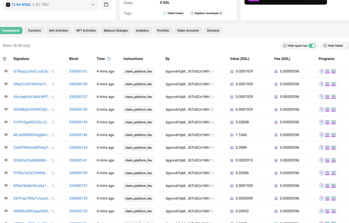 STACCoverflow's tweet photo. how stacc started a @RaydiumProtocol launchlabs platform on launchday and raised an additional revenue stream stacc was completely unaware of for the holders of $rake - earning 12.84 sol in the course of roughly 48 hours (completely hands-off)
1. the platform gets to set a fee (up to 1%) on all pre-bond transactions
that's all
now you, your dog and your very best frienemies can now -all- earn the same fees pf does,
without launching a single token yourselves, if you want
and without counting anything else after it hits the amm - cuz yanno, you can gamify that, too!
https://t.co/SWVVyUhkqv