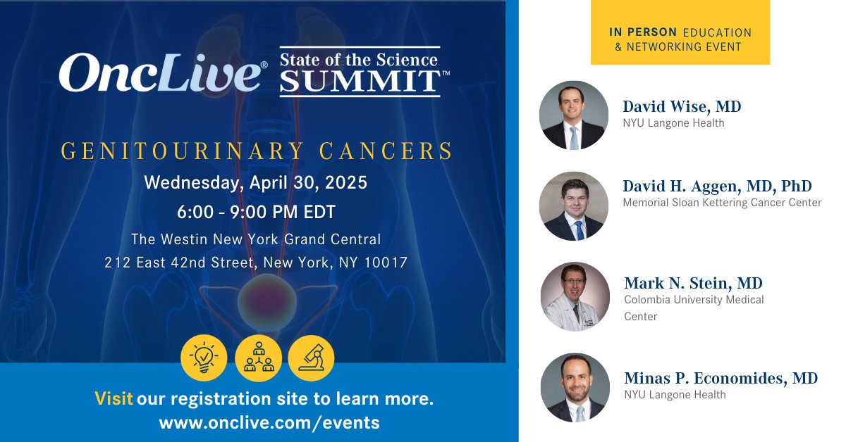 OncLive.com (@onclive) on Twitter photo What’s shaping the future of #GenitourinaryCancers? Find out April 30 in NYC at the State of the Science Summit™ with <a href="/DrDaveWise/">David Wise MD PhD</a>, <a href="/Dr_Aggen/">David H Aggen, MD PhD</a>, <a href="/drmnstein/">Mark Stein</a>, & <a href="/minaseconomides/">Minas Economides, MD</a>. Don't miss it!
Register today: hubs.li/Q03hKl0G0 <a href="/nyulangone/">NYU Langone Health</a> What’s shaping the future of #GenitourinaryCancers? Find out April 30 in NYC at the State of the Science Summit™ with <a href="/DrDaveWise/">David Wise MD PhD</a>, <a href="/Dr_Aggen/">David H Aggen, MD PhD</a>, <a href="/drmnstein/">Mark Stein</a>, & <a href="/minaseconomides/">Minas Economides, MD</a>. Don't miss it!
Register today: hubs.li/Q03hKl0G0 <a href="/nyulangone/">NYU Langone Health</a>
