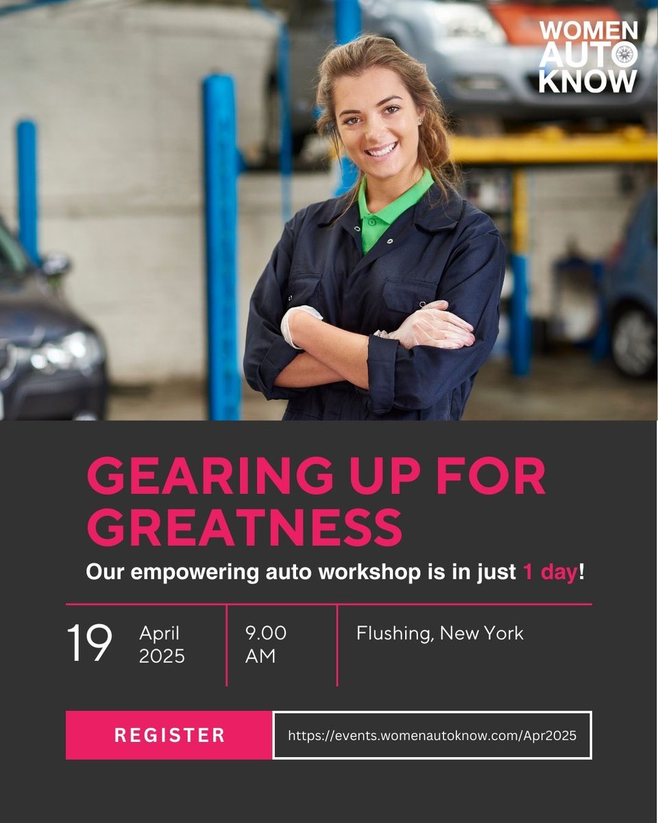 WomenAutoKnow's tweet image. Get ready! Our workshop starts in just 1 day! 🚀 

Seats are filling fast—don’t miss your chance to join. 

Register here: zurl.co/UqZ03

#WomenAutoKnow #DriversAutoKnow #She_auto_Know #WorkshopVibes #SkillUp  #HandsOnTraining #KnowledgeIsPower #SharpenYourSkills