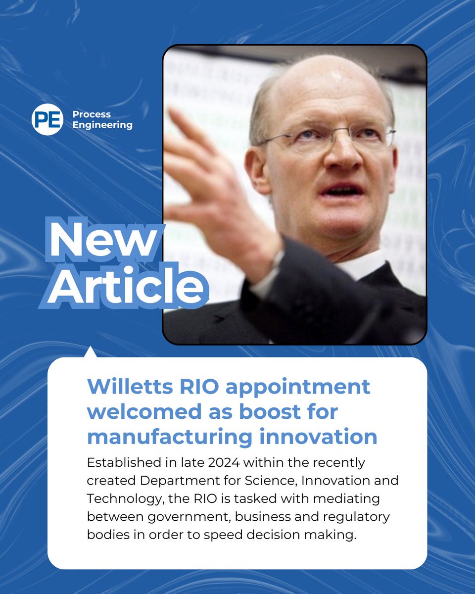 Former Tory minister Lord Willetts has been appointed as the chair of the Regulatory Innovation Office (RIO).

Read more: processengineering.co.uk/article/209702…

#PE #RIO