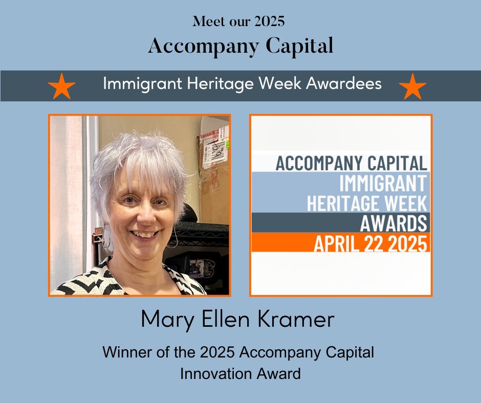 Meet Mary Ellen Kramer, founder of Brooklyn-based NightRide Thermal &amp; winner of Accompany Capital's Immigrant Heritage Week Innovation award! Please join us April 22 from 7-8 PM for the Accompany Capital #IHW Awards!  
RSVP for this FREE virtual event here events.zoom.us/ev/All5r8ULUGh…