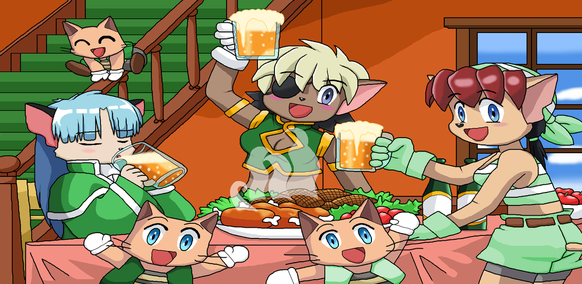 Cheer Up! Black Cats Gang! 
Photo Album from Tail Concerto.
Left Side - Remastered Fanart by Me
Right Side - Original 1998 Fanart by CyberConnect2
Bonus - Second Right Side - Green Outfit Fanart by Me  #littletailbronx #tailconcerto