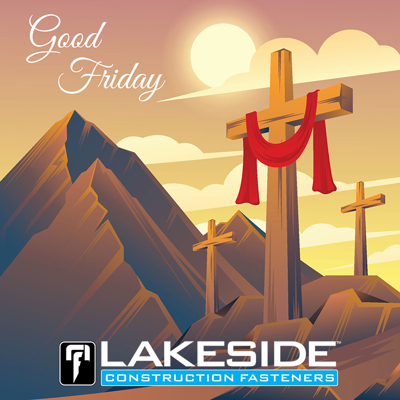 Lakeside_CF's tweet photo. In observance of Good Friday, Lakeside Construction Fasteners' offices will be closed today. We honor this day with reflection and gratitude, and we will resume normal business operations on Monday.

Thank you for your understanding, and we wish you a peaceful Good Friday. https://t.co/hexe4U2FPY