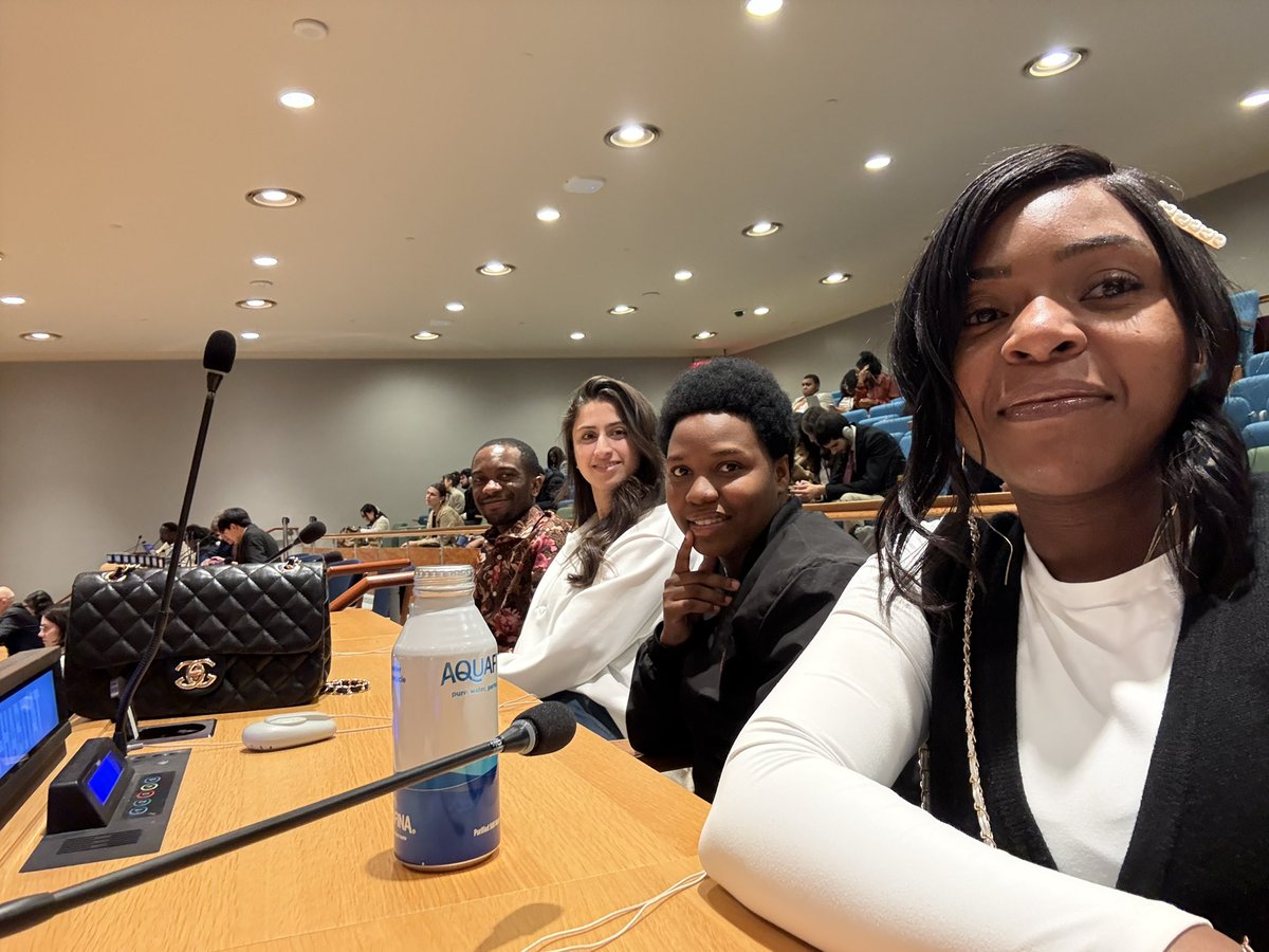BarthMwanza's tweet photo. “The joy of leadership comes from seeing others achieve more.”
I’m really happy to be able to participate at the #ECOSOC Youth Forum with Kesiya Ramazani, cofounder of @TIHchangemakers, Nifasha Adelaide founding member of @RCCA_Youth and Adhraa Faris, co-founder of Life Savers. https://t.co/Tzz0XFhZKi