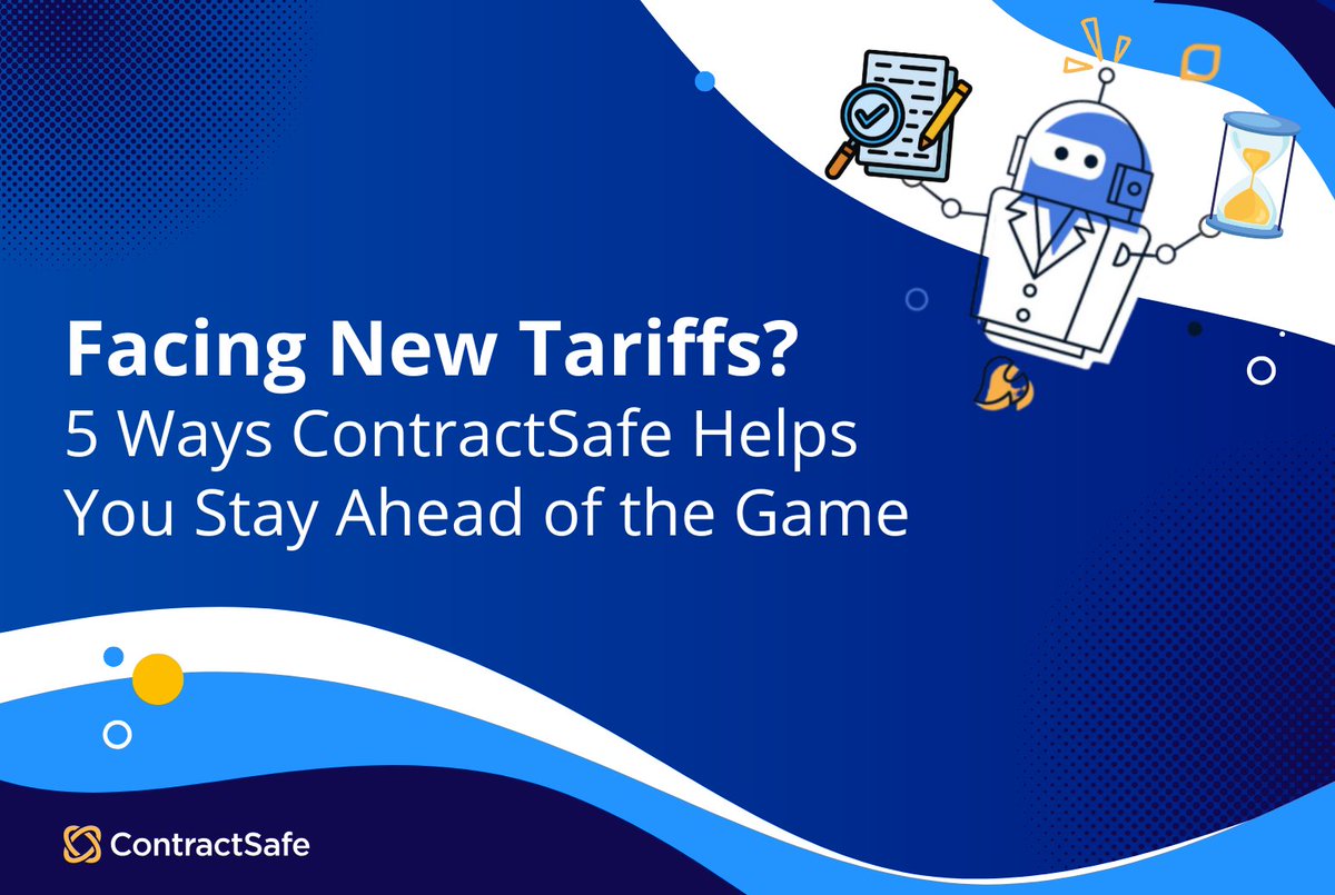 ContractSafe's tweet image. 🚨New tariffs incoming? 
Don’t sweat it—ContractSafe keeps your business cool, calm, and compliant. 😎
✔️Stay organized
✔️Spot risks early
✔️Respond fast

 Future you will thank you for prepping now.👉 hubs.ly/Q03hWGfm0

#ContractSafe #Contract Management #TariffChanges