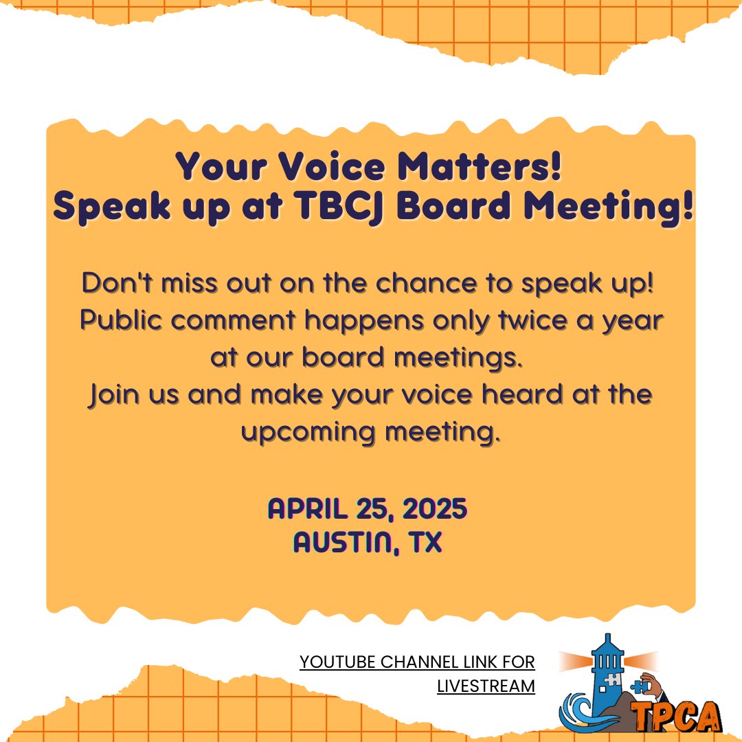 TPCA_org's tweet image. Hello everyone! 1 week before the upcoming TBCJ Board Meeting. Hoping to see you there!

#TPCA #TBCJ #BoardMeeting