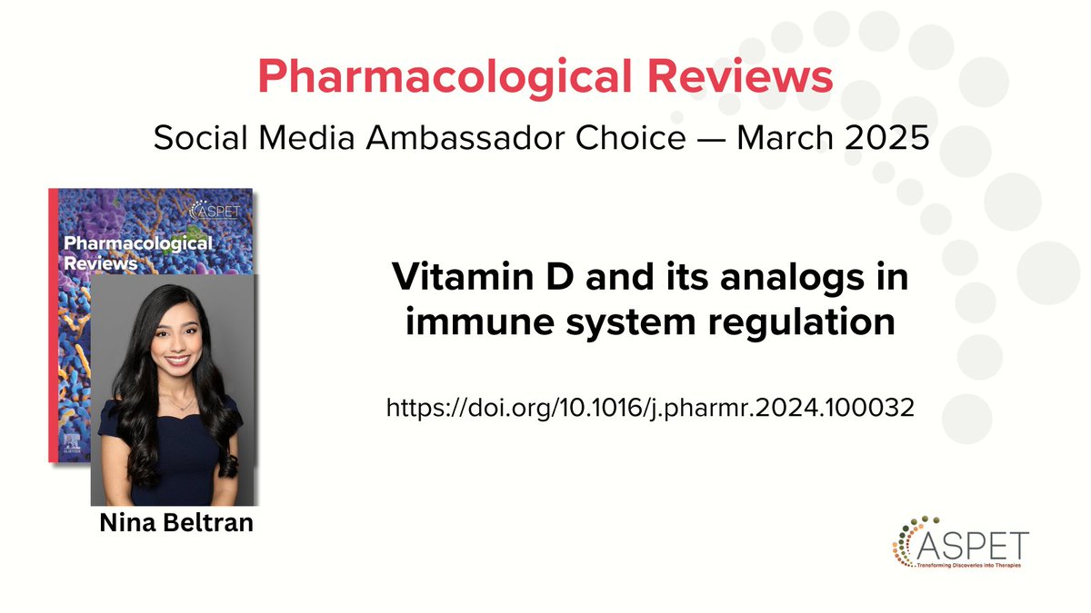 PharmRevJournal's tweet image. Vitamin D signaling plays a critical role in both the innate and adaptive immune systems. Check out this exciting new #PharmRev publication highlighting the role of immunoregulation of vitamin D and its analogues!
🔗 Learn more about this here: doi.org/10.1016/j.phar….