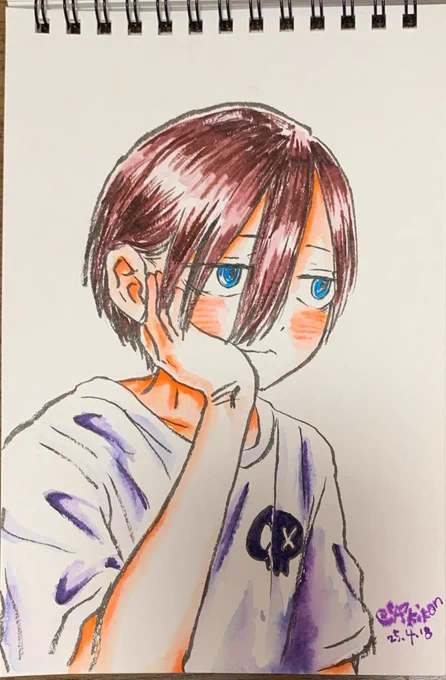 たすけてぐでぇーー(;ω;)おわらないでぐでええぇーー(';Д;`)これはそんな事とはつゆ知らなかった時間に描いたぽっちゃりしちゃった京太郎です……顎のライン見えないとポチャリますね 