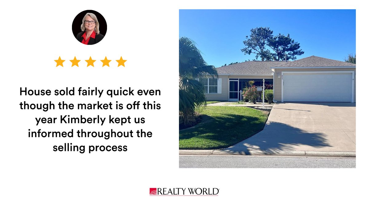 KimiJayeRealtor's tweet photo. My latest RateMyAgent review in The Villages.
SL 3394813
https://t.co/SXDBdc1YAr

...
#ratemyagent #realestate #Ocala_Realty_World_LLC https://t.co/8vuGlBzqev