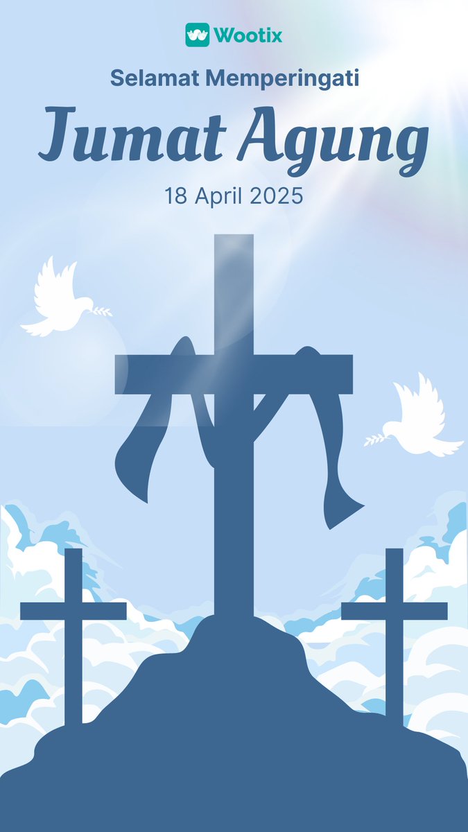 wootix_id's tweet photo. ✝️ Jumat Agung
Hari untuk mengenang pengorbanan terbesar—kasih yang tak terbatas.
Semoga damai dan pengharapan selalu menyertai kita. 🙏
#JumatAgung2025  #GoodFriday2025  #KasihTanpaBatas #FaithHopeLove #Tukangtiket https://t.co/ABK7qpOcMQ