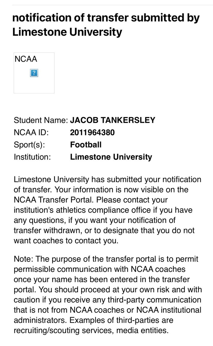 JacobTank21's tweet photo. ‼️Officially in the portal ‼️

Transfer DE 

2 years of eligibility remaining https://t.co/pWSvGNi6ew