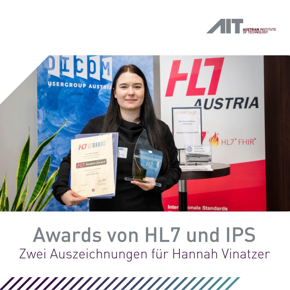 Das AIT gratuliert Hannah Vinatzer zu zwei Auszeichnungen: HL7 Master Award für Survivorship Passport in ELGA &amp; IPS Visualisierungs-Award für das Projekt Vidi. ow.ly/BVbM50VCScA
#AIT #DigitalHealth #HealthInnovation #ELGA #dHealth2025 #dHealth #dHealthAustria