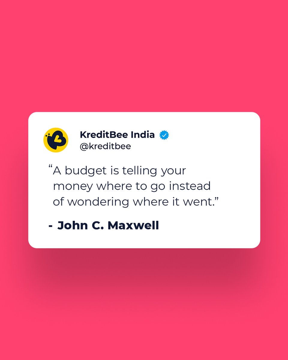 kreditbee's tweet photo. Take control of your money before it takes control of you. Budget smart, live smarter.

#KreditBee #KreditBeeApp #KreditBeeIndia #KreditBeeHainNa #KBQuote #QuoteOfTheWeek #UserFriendlyApp

[KreditBee, KreditBee App, KreditBee India, KreditBee Hain Na, KB Quote, Quote Of The Week] https://t.co/gj30a6GBGo