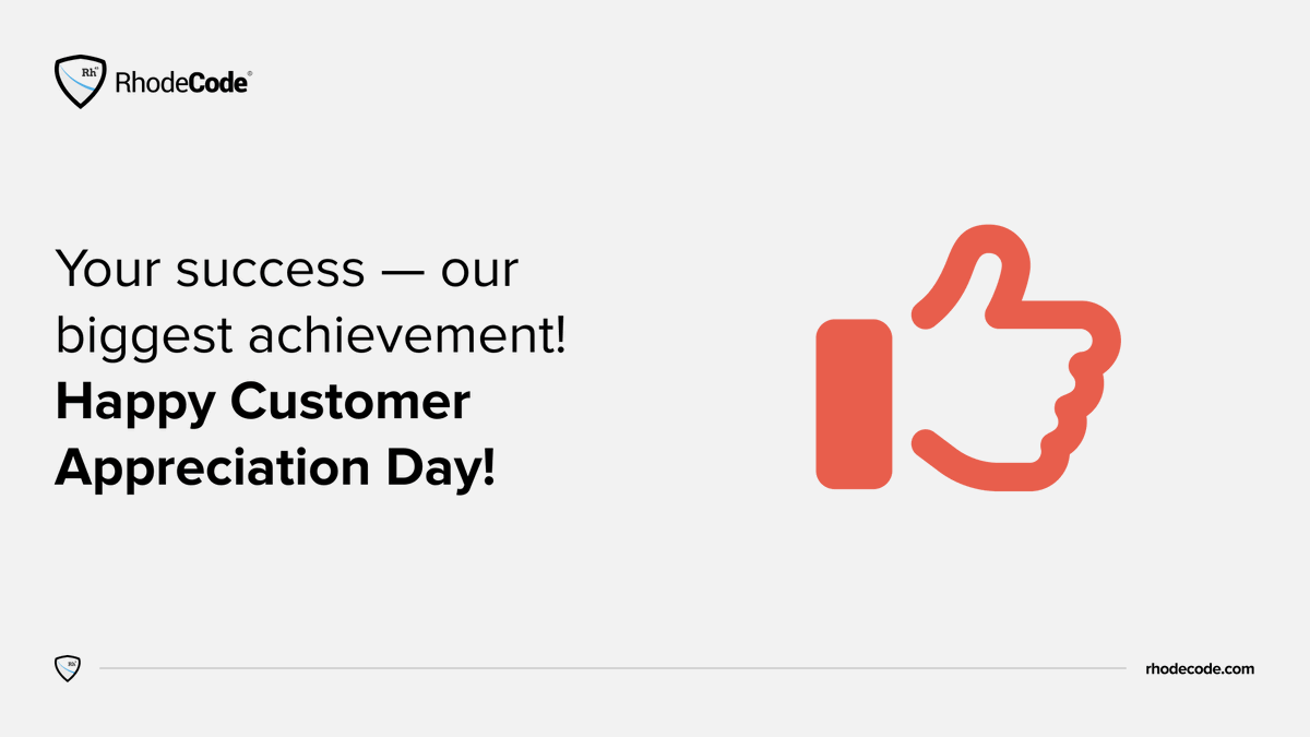 Happy Customer Appreciation Day! 🎉

Thanks for being the best part of our story.

With appreciation from RhodeCode team 💙

#CustomerAppreciationDay #CustomerSuccess #Gratitude #Partnership #Business