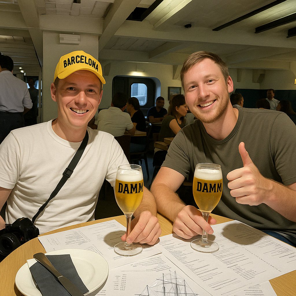 com_parte_app's tweet photo. Can’t believe I found these two beer lovers, Edmond and Wayne, on Parte, an app I published few months ago. We really enjoyed this lovely dinner in Barcelona! 
#backpacking #backpackers #barcelona #spain https://t.co/3LACM4awbk