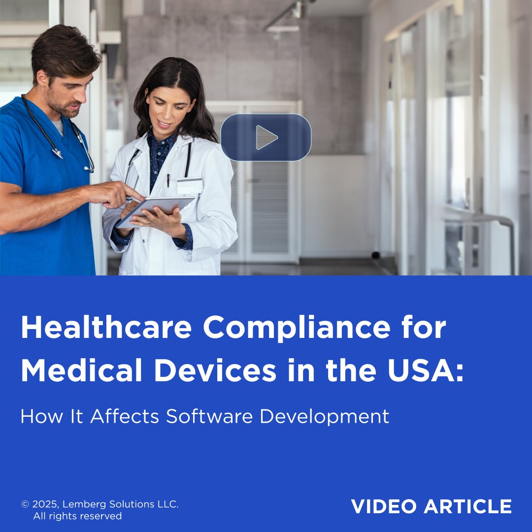 Navigating regulatory compliance in healthcare software development can be overwhelming, but it is key to delivering a high-quality product. 

Our video explains the main industry standards and regulations you need to know to stay compliant.

Watch now: bit.ly/4jB85XY