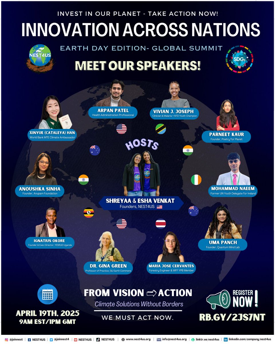 YESRUD_Uganda's tweet photo. Our E.D @ignatius_okore is invited to the Earth Day Global virtual summit tomorrow by @joinnest4 as a speaker under the theme "Innovation Across Nations". You are all invited to join through the shortened link on the flyer. See you there. #ClimateChange #SavethePlanet https://t.co/Y6W6PW6ozD
