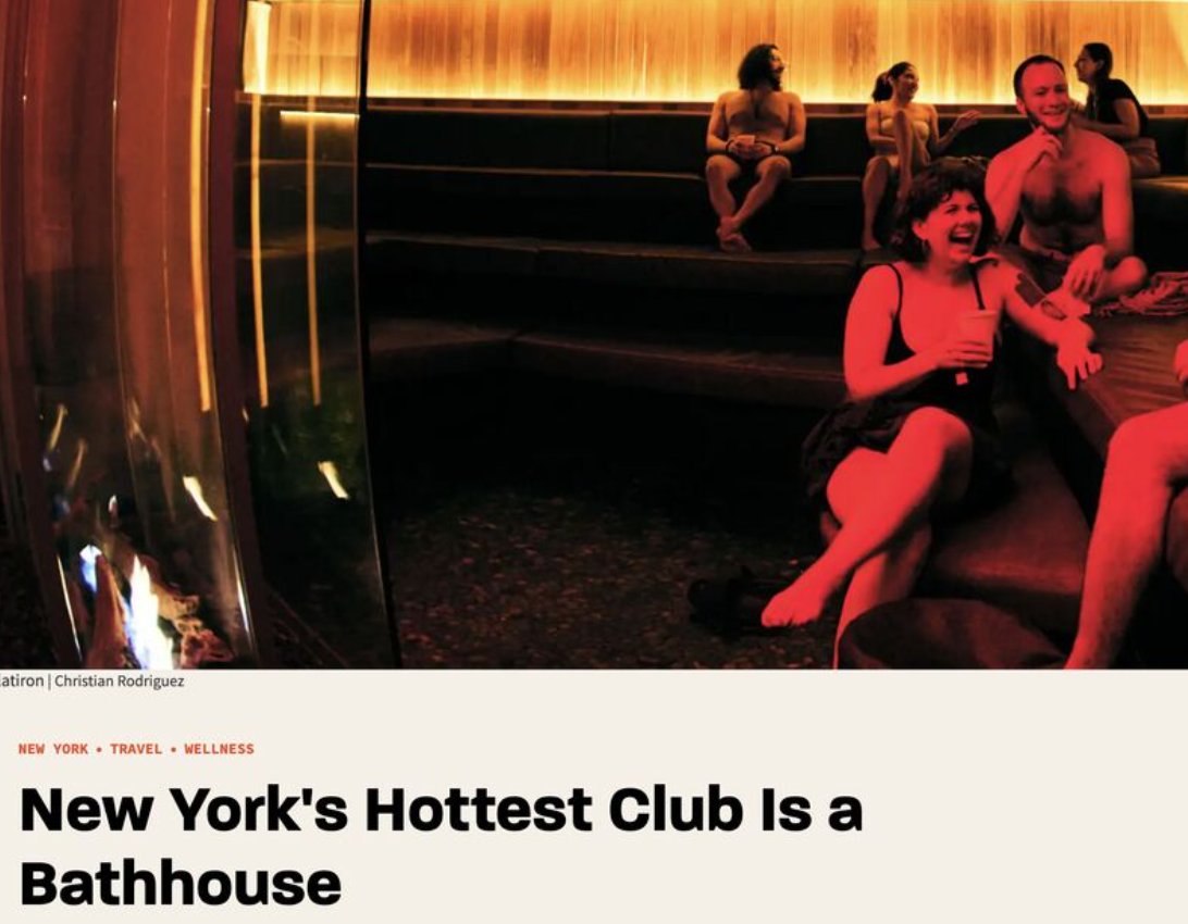 "NEW YORK'S HOTTEST CLUB IS A BATHHOUSE" + "I WENT TO A SAUNA RAVE"

One of the most important tools we use in product design is emergence.

Instead of forcing a roadmap, we stay close to the experience—deeply using the product, listening to feedback, and tracking where energy