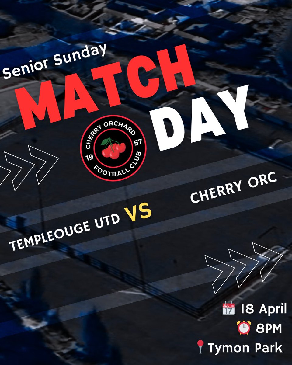 Match Day for our seniors who are in action v Templeouge Utd. 
🕰️ 8ko
📍 Templeouge Utd
#cherryorchardfc
#cmontheorchard