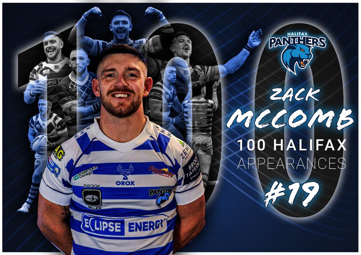 HalifaxPanthers's tweet photo. MATCHDAY LIVE | MILESTONE MAN 🌟

Congratulations to Panthers hype man @ZMcComb who makes his 100th appearance for the club in today's Good Friday Derby. Give em hell Zack 🔵⚪️🐾

#Panthers2025 #BAWA #MilestoneMan https://t.co/hcse2FuVg7