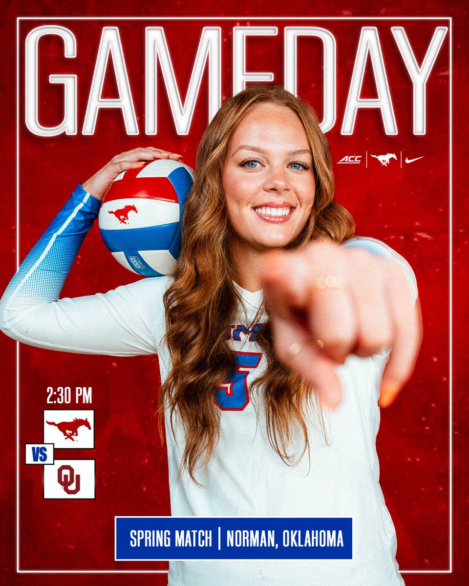 SMUVolleyball's tweet photo. 𝑶𝒏 𝒕𝒉𝒆 𝒘𝒂𝒚 𝒕𝒐 𝑶𝑼 🚌

🆚 OU 
⏰ 2:30pm 
📍 Norman, OK
🏟️ McCasland Field House 

#PonyUp | @SMUMustangs https://t.co/IyK76s9Zx7