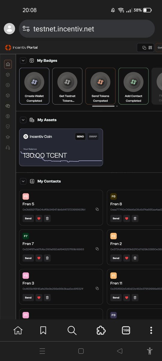 Yonslay_eth's tweet image. Already finished 10x txs to my contacts @Incentiv_net let's join the club guys #Tcent