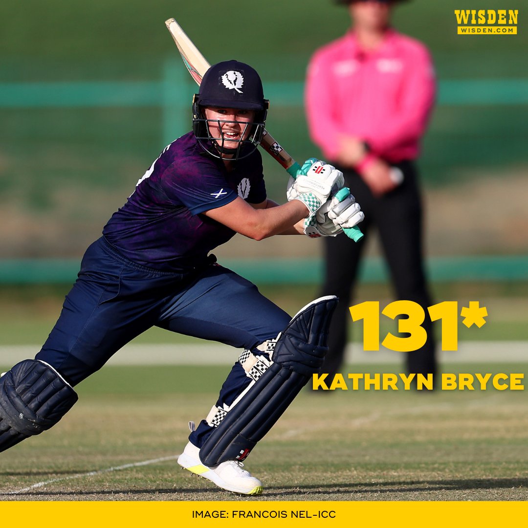 The highest individual score in a women's ODI for Scotland 🔥

In an innings where no other batter crossed 35, Kathryn Bryce was on fire in the must-win game of the World Cup Qualifier against Ireland. 

Follow the match live: wisden.com/live-cricket-s…