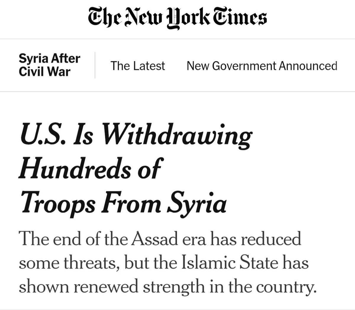XevnaM2's tweet photo. 🚨 The New York Times paylaştığı haberde, ABD'nin Suriye'deki askerlerinin bir kısmını çekeceğini yazdı. 

"Suriye'de 2000 Amerikan askeri var ve 600'ü çekilecek." https://t.co/kTXTJoZ89g