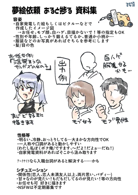 skebで夢絵検討されている皆様へ!
参考までにご覧下さい🫰 