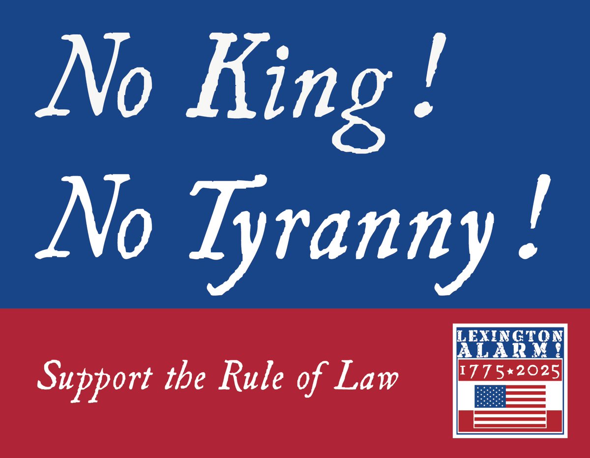 StevenRSinger's tweet photo. SATURDAY: Just as #Lexington led resistance to British tyranny in 1775, over 1,000 residents will stand against authoritarianism, and for #democracy and the rule of law, at the town’s #250th Anniversary celebration of the battle that began it all.    #nokings #handsoff #resist https://t.co/BG5MeQ7VVQ