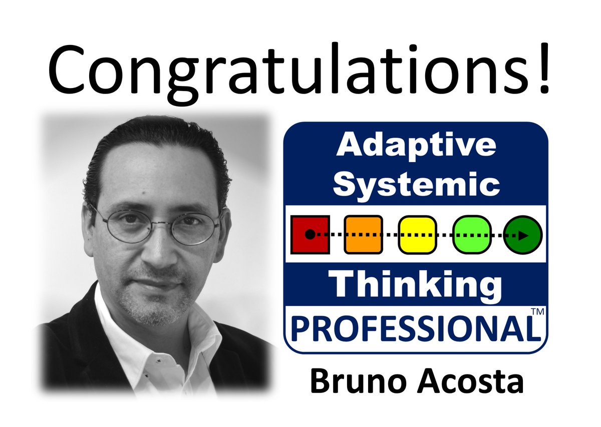 ddinstitute's tweet image. #ddiinstructor Bruno Acosta, has earned his Adaptive Systemic Thinking Professional (ASTP) endorsement. To learn more about this process and endorsement: demanddriveninstitute.com/adaptive-syste…
#astp #adaptivethinking #demanddriven #criticalthinking