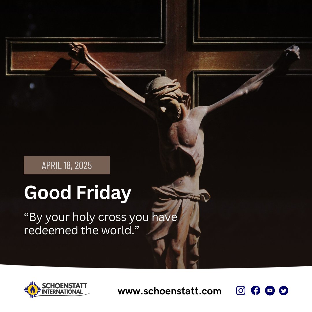 EN: We adore you, O Christ, and we bless you. Because by your holy cross you have redeemed the world.

PT: Nós vos adoramos, Senhor Jesus, e vos bendizemos. Porque pela Vossa Santa Cruz remistes o mundo.

#schoenstatt #catholic #catolico #cross #cruz #jesus