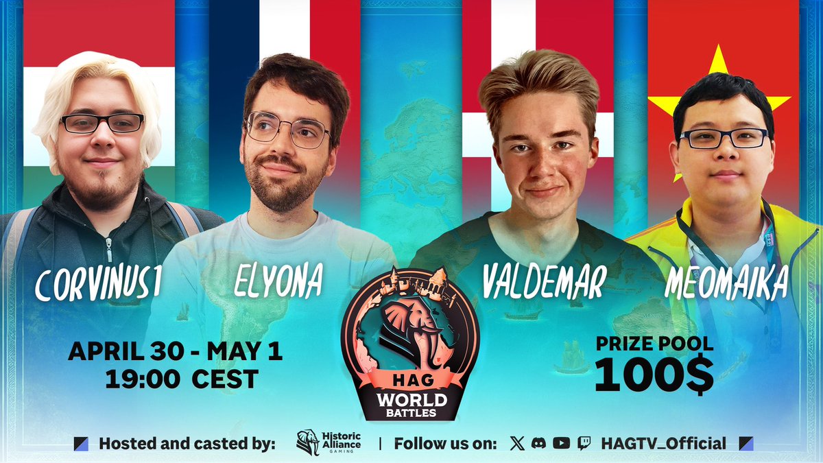 The next edition of the HAG WorldBattles is coming at the end of the month!
Elyona will return to represent France against three new champions.
Competing nations: Hungary, France, Denmark, and Vietnam!