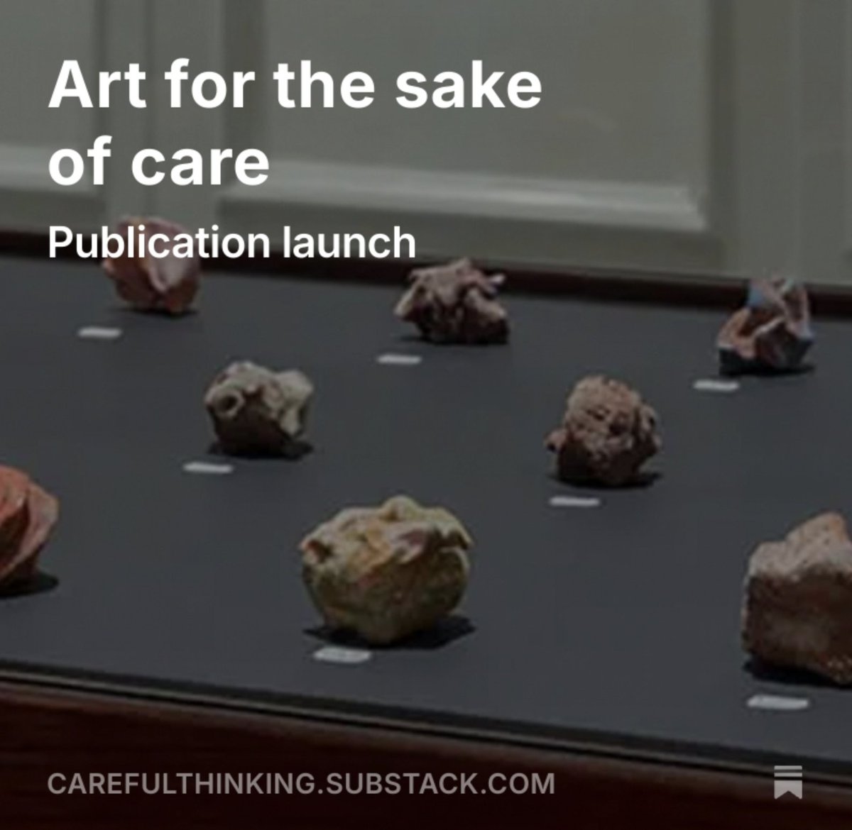 Martin Robb (@drmartinrobb) on Twitter photo A post on my Careful Thinking Substack, reporting on the recent launch in Cambridge of the journal special issue on 'Art for the sake of care', led by co-editors <a href="/elenacologni/">Elena Cologni</a> and Merel Visse. A post on my Careful Thinking Substack, reporting on the recent launch in Cambridge of the journal special issue on 'Art for the sake of care', led by co-editors <a href="/elenacologni/">Elena Cologni</a> and Merel Visse.