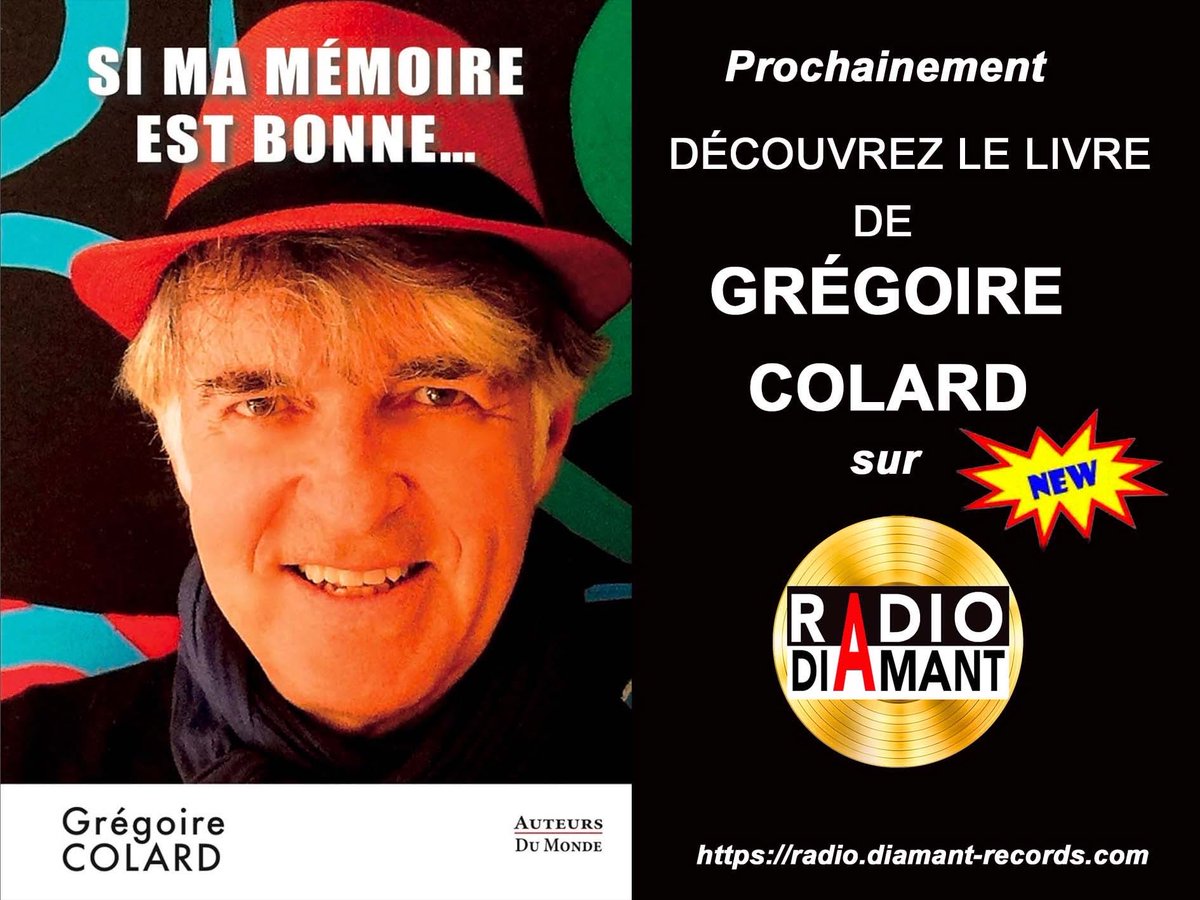 soniabelolo's tweet photo. Découvrez prochainement sur Radio Diamant, le livre de Gregoire Colard, «  Si ma mémoire est bonne »

https://t.co/raw9rKqgXQ https://t.co/ae1MkLtyKy