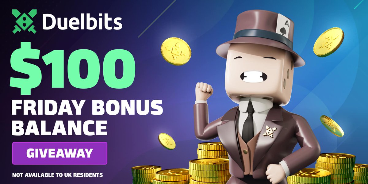 Duelbits's tweet photo. $100 Friday Bonus Giveaway 💸

Each Friday, 3 winners will each win $100 in cash! 

How to enter:
1️⃣ Like & RT this post
2️⃣ Tag 2 friends + drop your Duelbits UID below
🏆 3 winners. $100 each. All April

⚔️ Good luck!