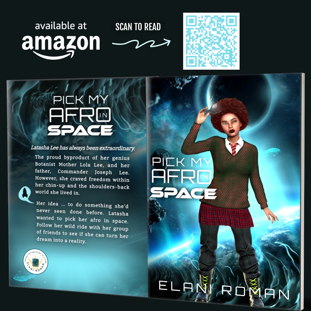 Pick My Afro In Space
amazon.com/Pick-My-Afro-S…

#GoodFriday2025
#elaniromanauthor #authorelaniroman #elaniromanshorts #shortreads #elaniroman #elaniromanbooks #audiobooks #elaniromanshortstory #readers #mustread #reader #readingcommunity #writingcommunity