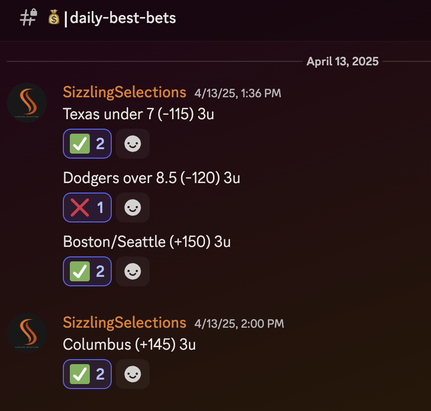 SizzlingSports's tweet image. 12-4, +29.30u Sizzling Smash Spots run 🏃 🔥
✅Sunday: +11.85u
✅Monday: +6.00u
✅Tuesday: +1.35u
✅Wednesday: +7.10u
✅Thursday: +3.00u
dubclub.win/SizzlingSports/