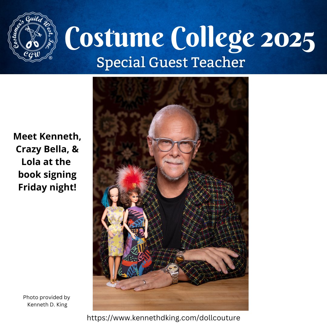 CostumeCollege's tweet photo. π Exciting news! Join us in welcoming @KennethDKing as our guest teacher! Read More: https://t.co/SzdVc3VlNc
#CostumeCollege2025 #CostumeCollege #Costuming #Conference #GuestTeacher #KennethDKing #FashionDesigner #CGW #CostumersGuildWest https://t.co/DtTkwbCIKR