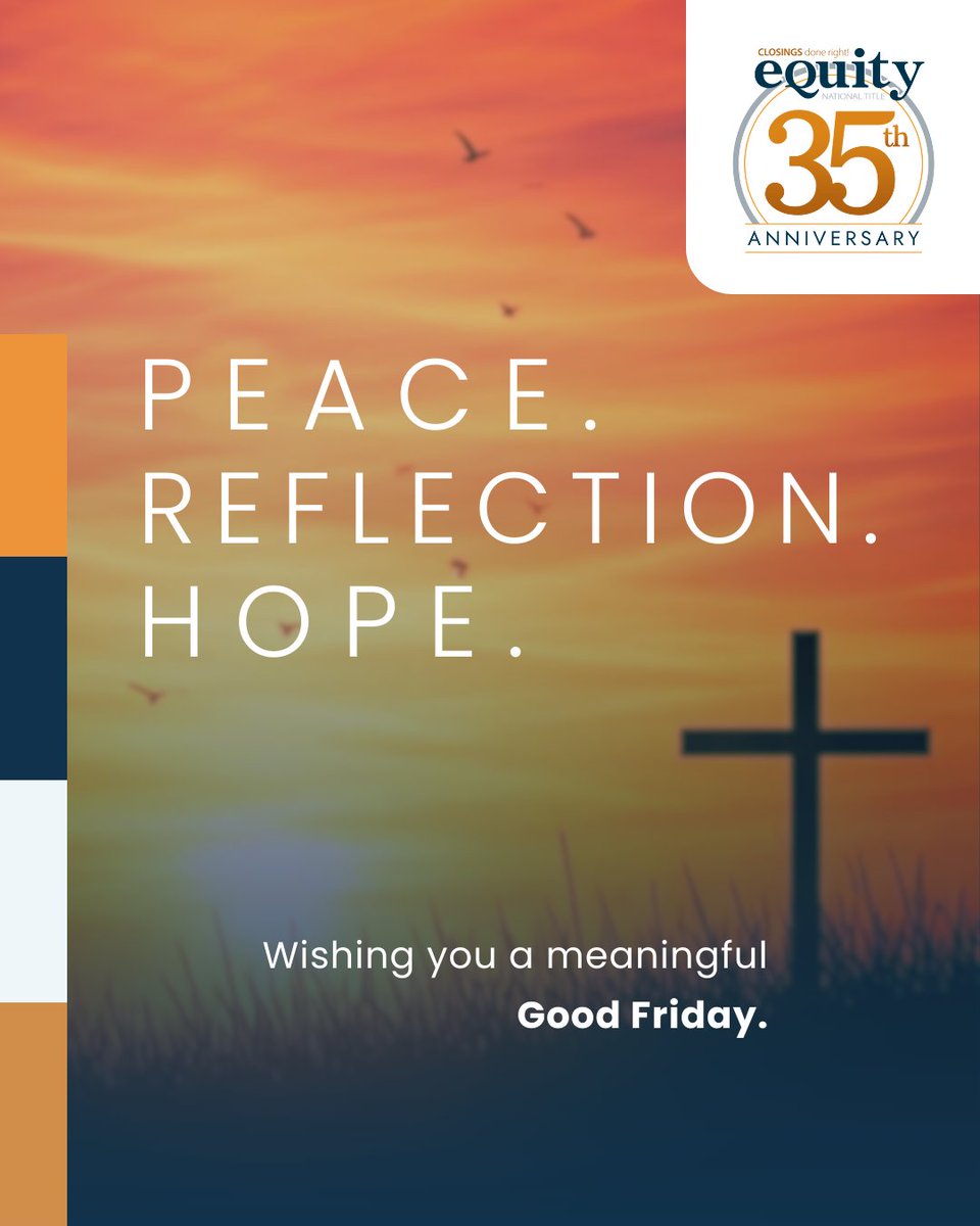 EquityNational's tweet photo. Wishing everyone a peaceful and reflective Good Friday. May this day bring you hope and renewal. #GoodFriday https://t.co/rZC0BTE1zI