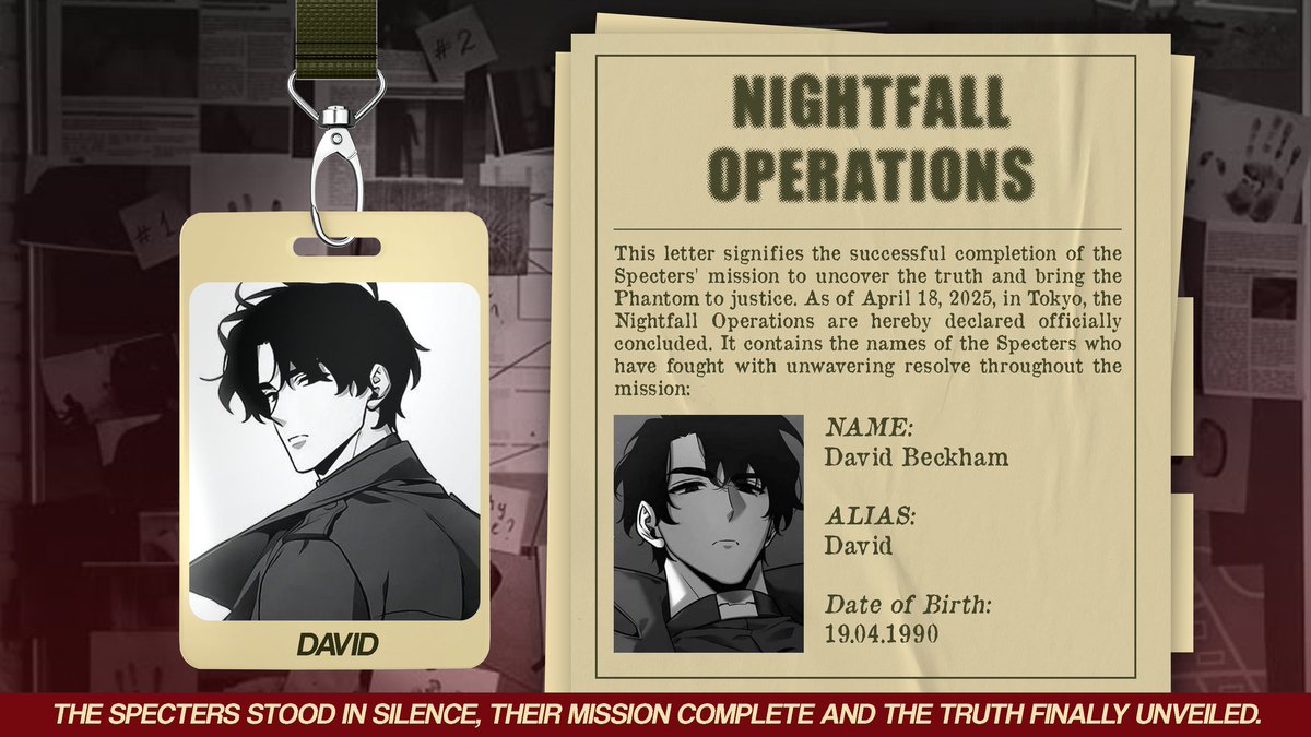 SpecterBECK's tweet photo. Nightfall Operation was never a mere game of shadows, it devoured the body, frayed the conscience, and tempted fear with every second. Yet I, David Beckham, endured. And at last, I’ve torn through the veil where Phantom once hid, down to his buried roots. https://t.co/p67IlE6FtV