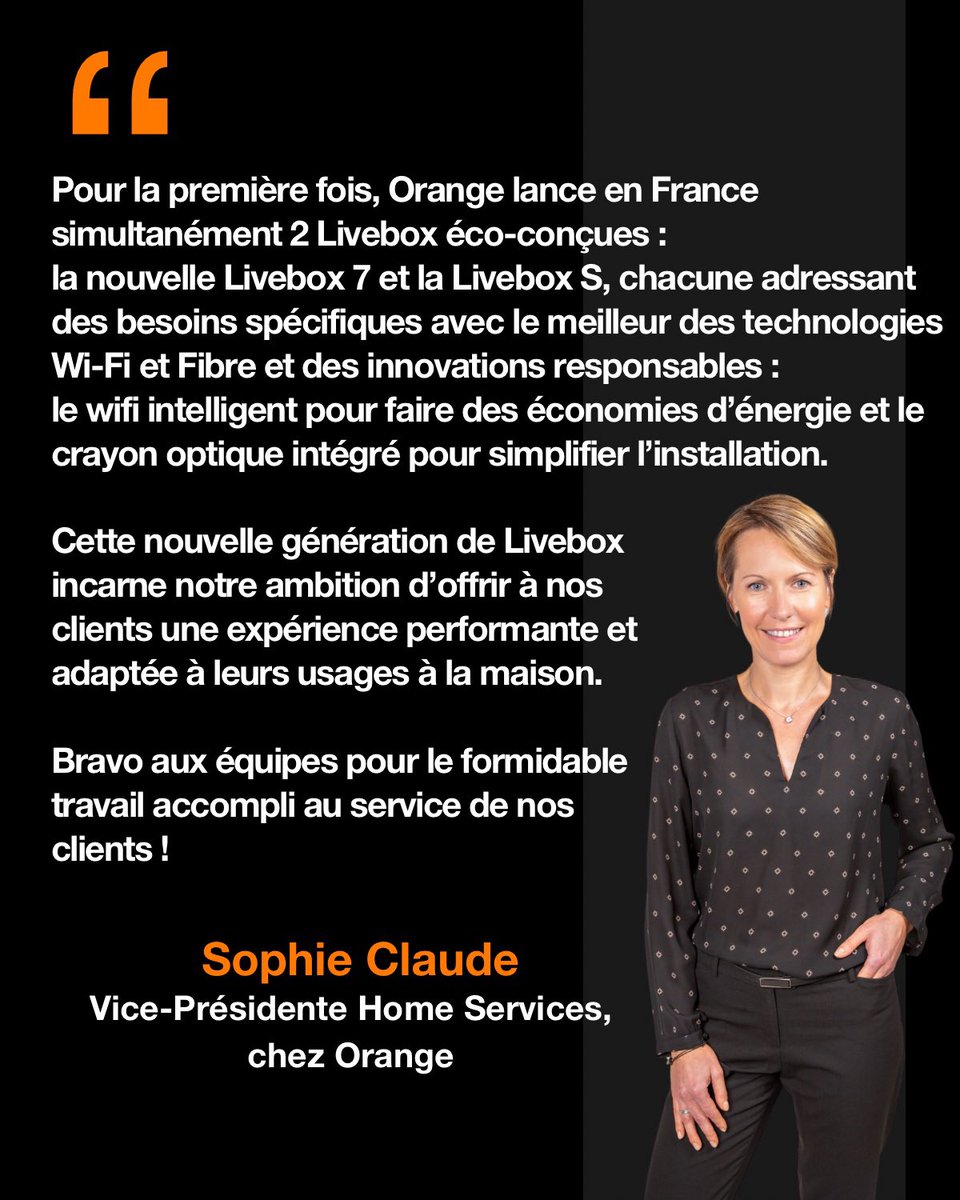 Orange_Future's tweet photo. 🛜 @orange affirme une fois de plus son leadership technologique avec le lancement de deux nouvelles
Livebox, alliant Wi-Fi 7 ultra-performant et éco-conception responsable.
Innovation et engagement réunis 💡 https://t.co/w3KPQFo8fH