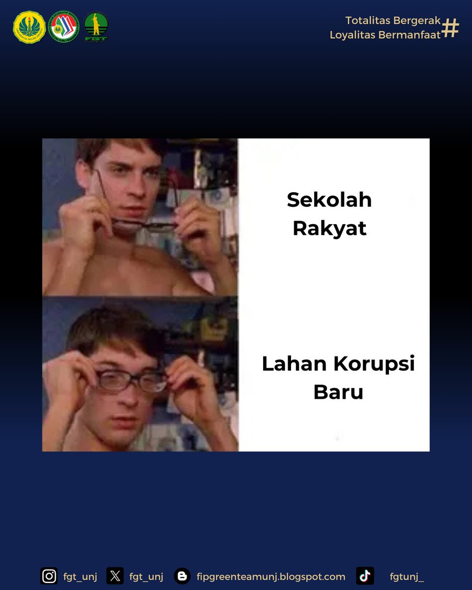 fgt_unj's tweet photo. [SEKOLAH RAKYAT?]

Sekolah Rakyat digadang-gadang sebagai solusi pendidikan bagi anak-anak dari keluarga miskin ekstrem. https://t.co/oZRFV5BysX