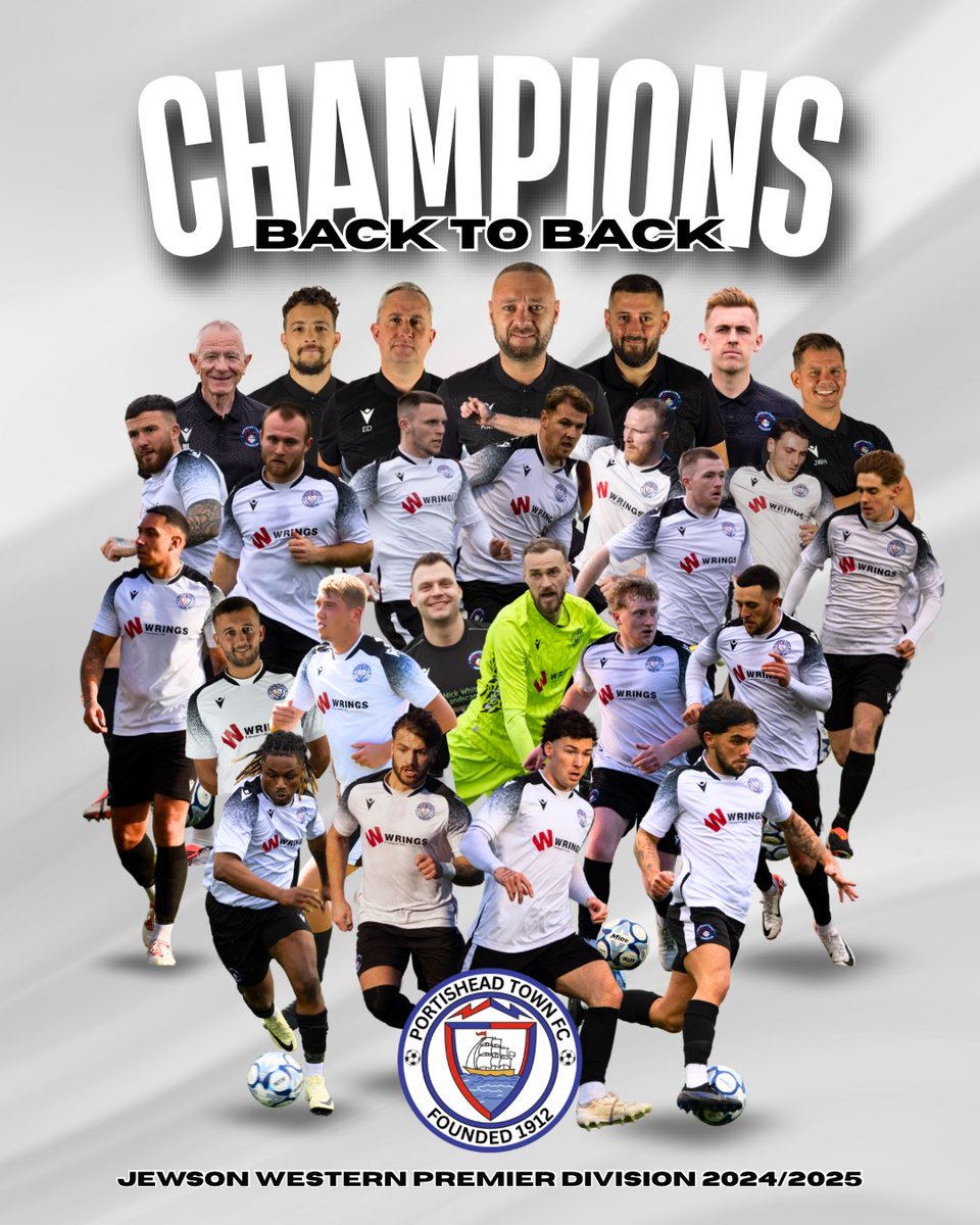 Portishead Town FC ๐ (C) again. (@portisheadtown) on Twitter photo Due to results elsewhere, PORTISHEAD TOWN ARE CROWNED CHAMPIONS OF THE JEWSON WESTERN PREMIER DIVISION ๐๐ค๐ค
COME ON!!!
#uptheposset โช๏ธโซ๏ธ
<a href="/swsportsnews/">South West Sports News</a> <a href="/_WesternLeague_/">Western League</a> Due to results elsewhere, PORTISHEAD TOWN ARE CROWNED CHAMPIONS OF THE JEWSON WESTERN PREMIER DIVISION ๐๐ค๐ค
COME ON!!!
#uptheposset โช๏ธโซ๏ธ
<a href="/swsportsnews/">South West Sports News</a> <a href="/_WesternLeague_/">Western League</a>