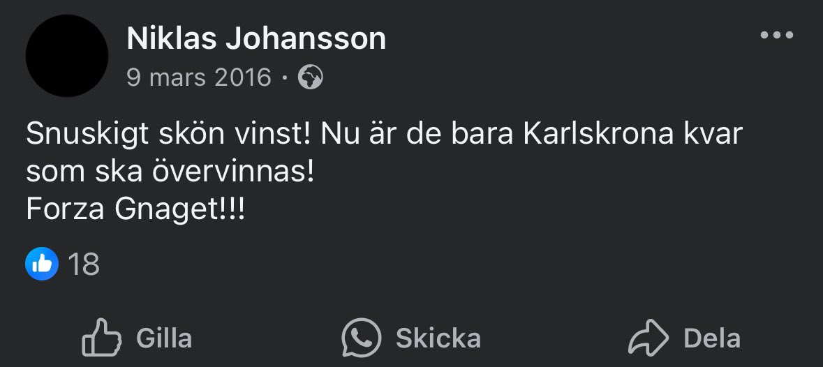 Den här killen ska aldrig få döma matcher där aik spelar. Ändå gör han det när gnagarledningen hos <a href="/hockeyallsvensk/">HockeyAllsvenskan</a> får bestämma.

Ja, det är hans Facebook. Nej, det där är låååångtifrån det enda aik-relaterade som han lagt ut.