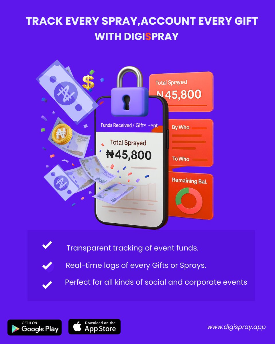 DigisprayApp's tweet photo. Planning an event and worried about where the money goes? 
With Digispray, you can track every spray, gift, and top-up  all in real time.
No more guesswork. No more "who handled what?"
Just safe, secure, and transparent digital gifting. 💙

#EventAccountability #Digispray https://t.co/nHHuEVFMXN